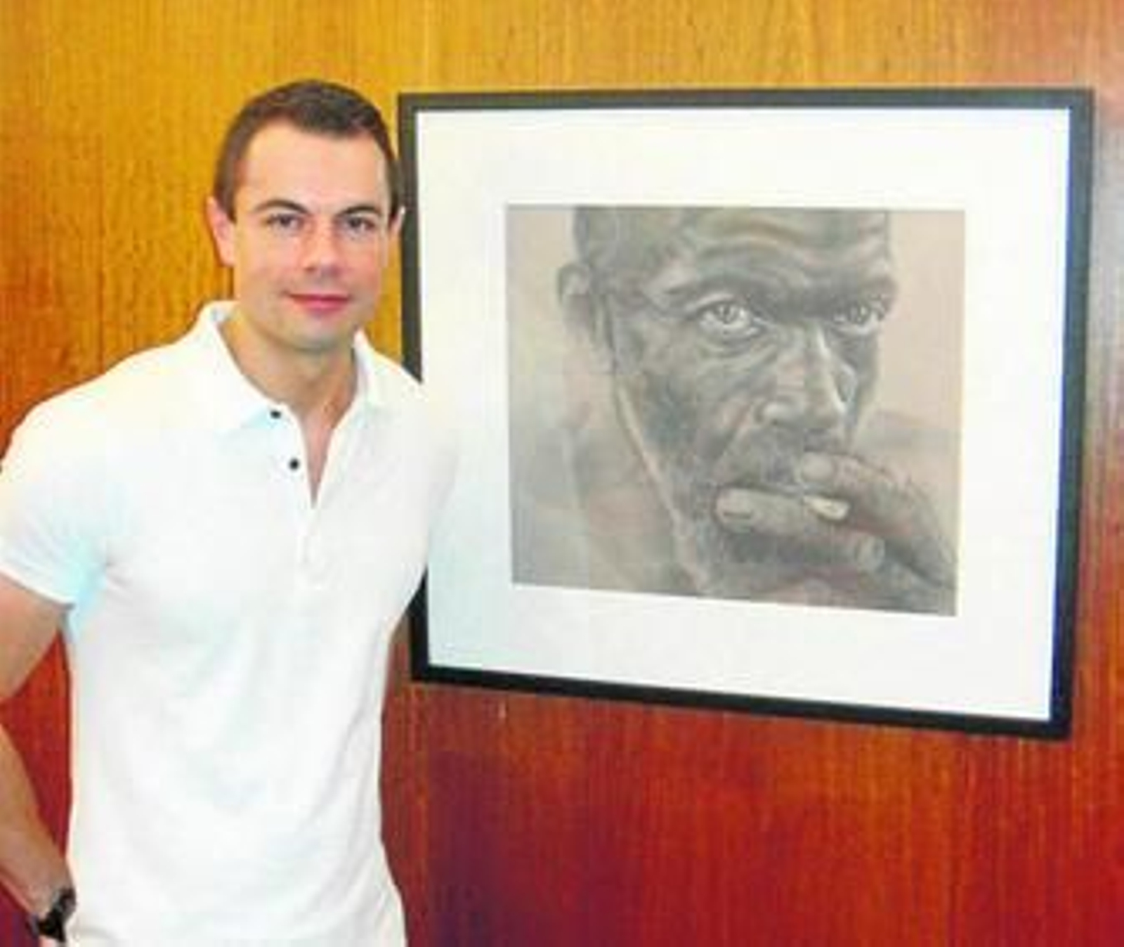 El pintor Juanma Rojas, en la presentación de la exposición.