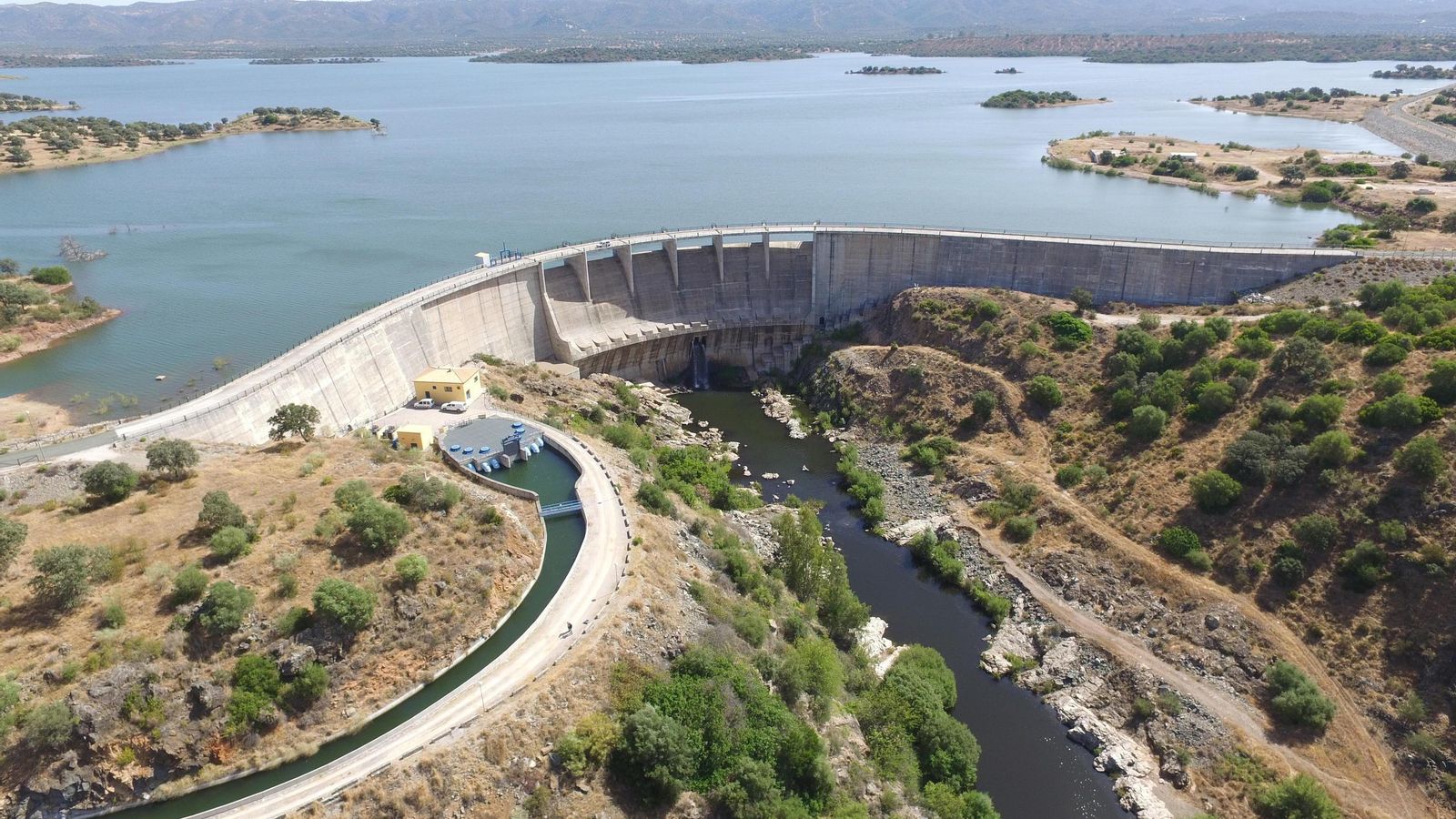 Vista panorámica del embalse de Los Melonares, el mayor de Sevilla