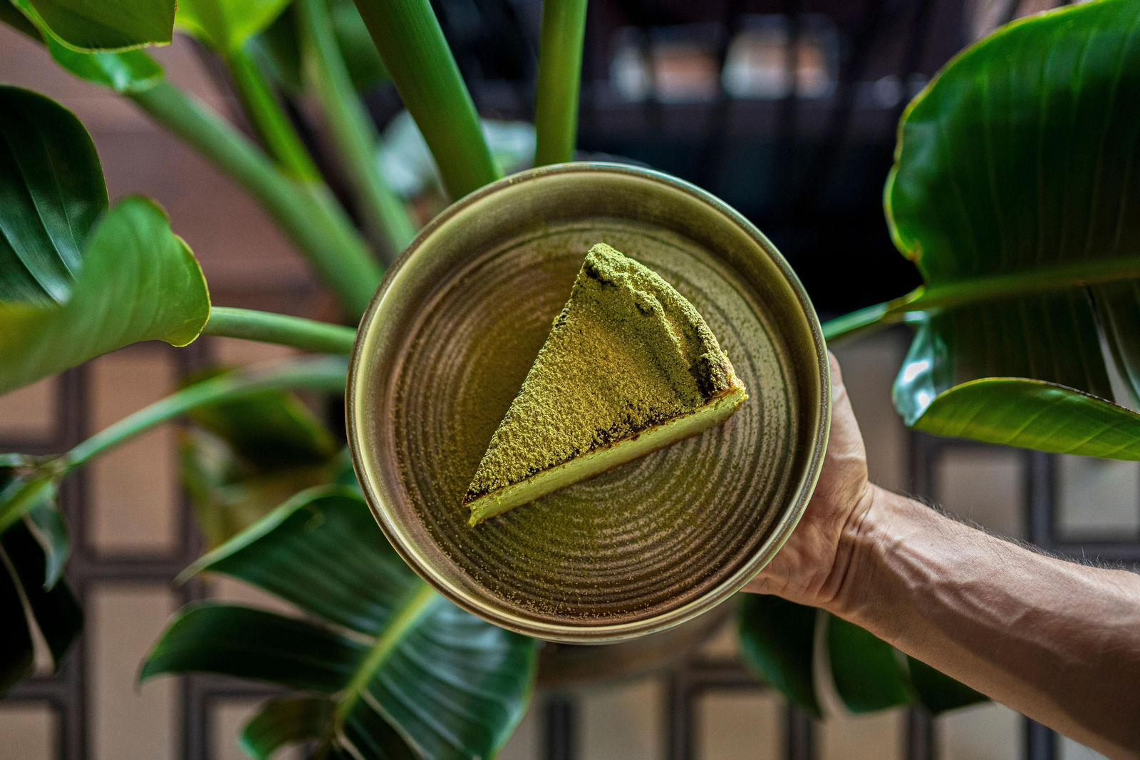 Tarta de queso con té matcha de Wakka