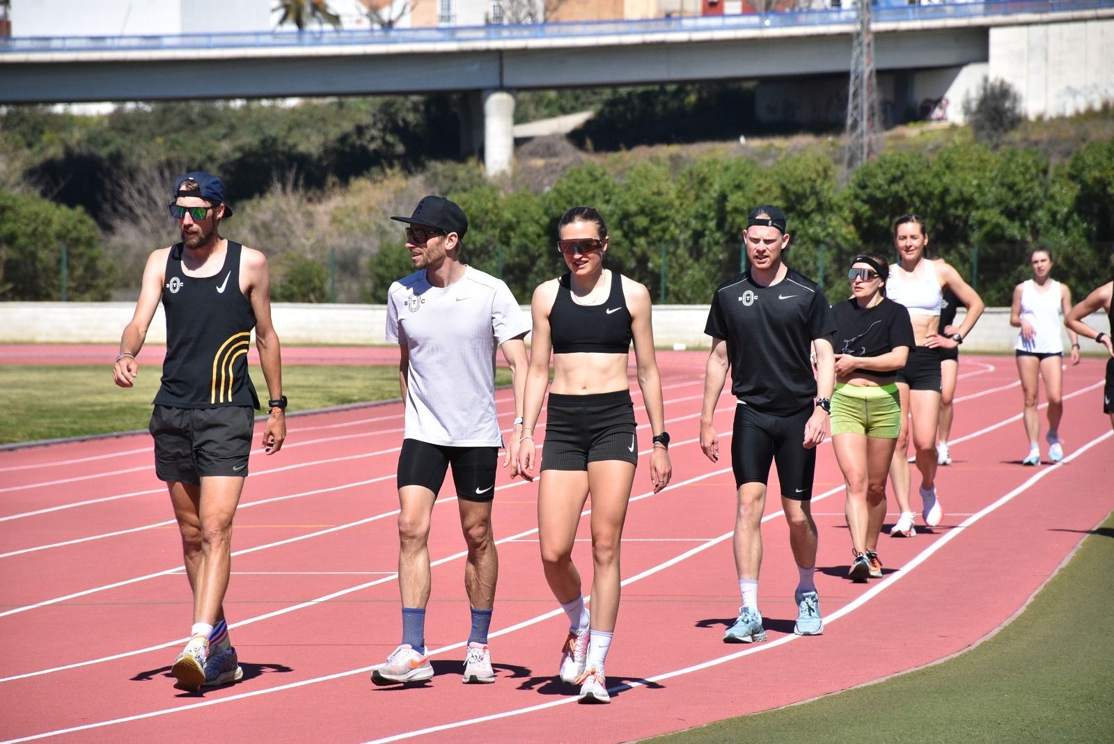 Atletas alemanes entrenándose en Chiclana.