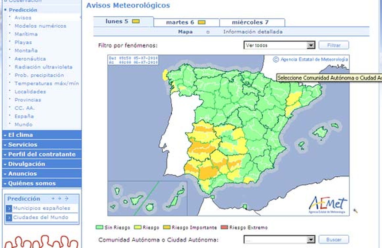 Activada la alerta amarilla en Cádiz por las altas temperaturas