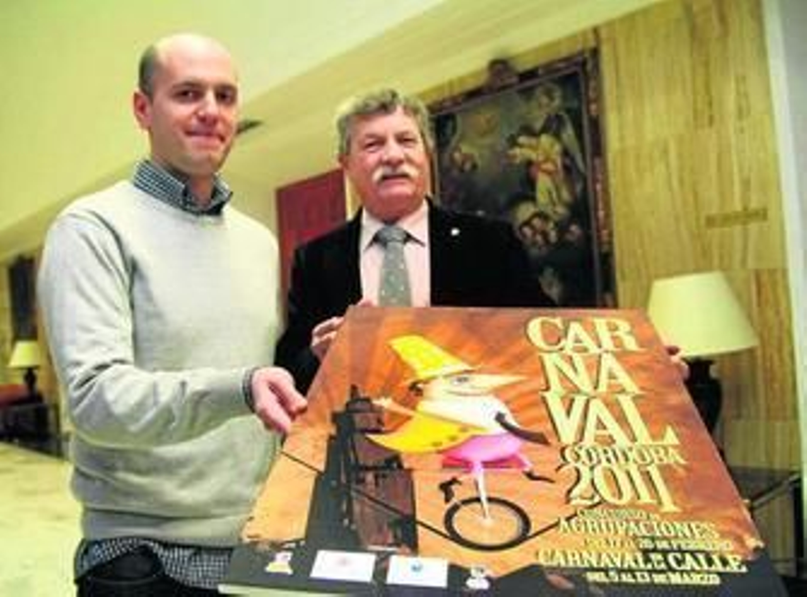 Marcelino Ferrero (derecha) junto a José Manuel Jiménez, en la presentación del cartel del Carnaval.