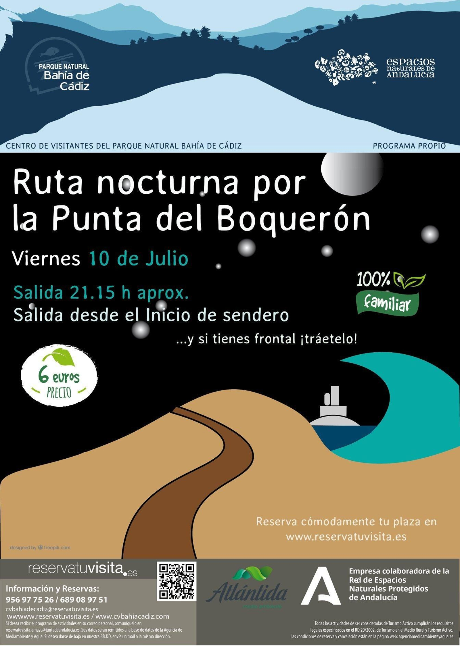 Cartel anunciador de la ruta nocturna a la Punta del Boquerón. Cartel anunciador de la ruta nocturna a la Punta del Boquerón.