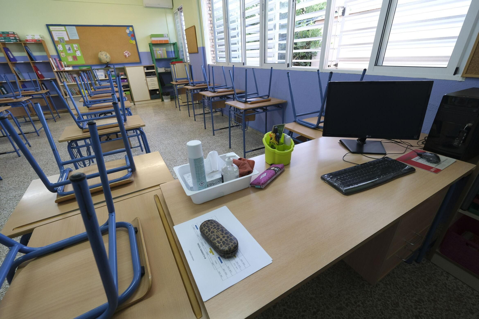 Una clase cerrada en un centro educativo.