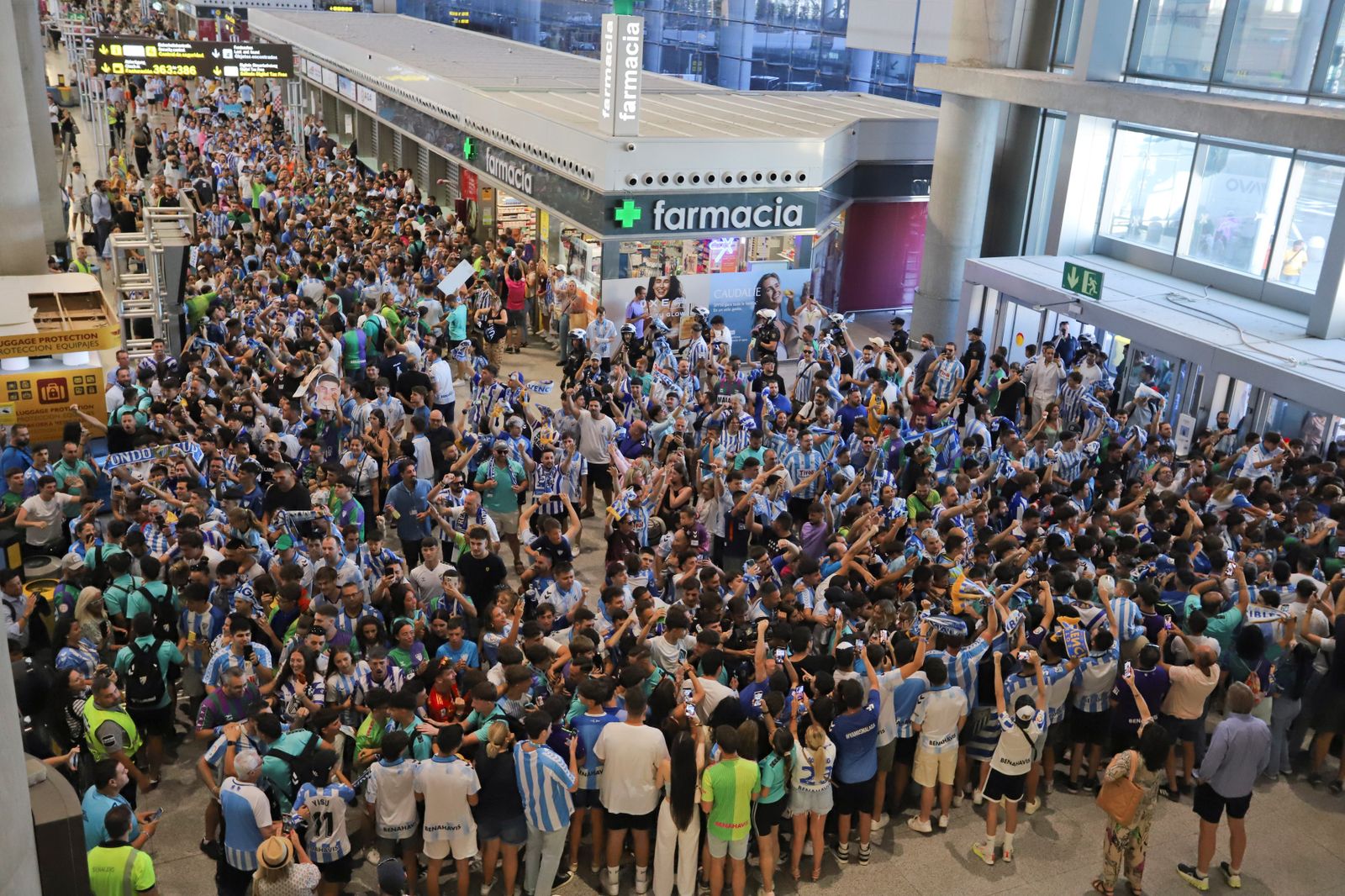 El espectacular preámbulo en el aeropuerto con la afición