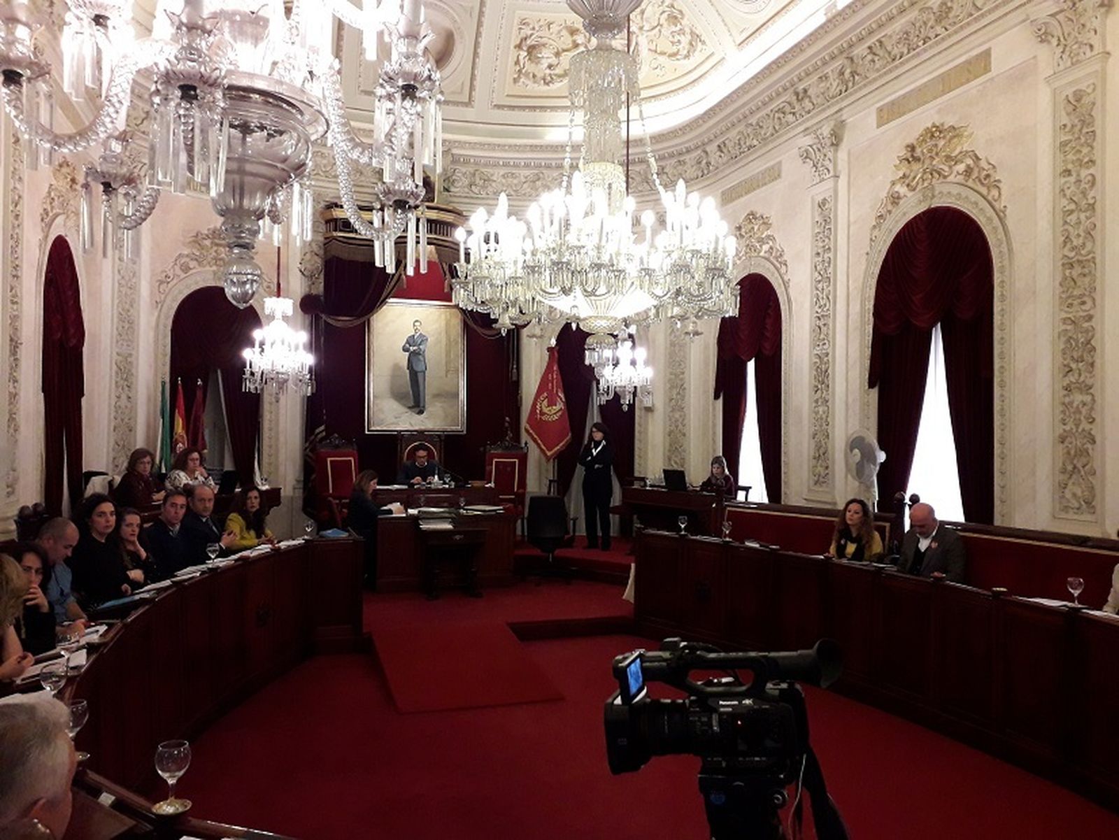 Los concejales del Partido Popular, durante el último pleno municipal