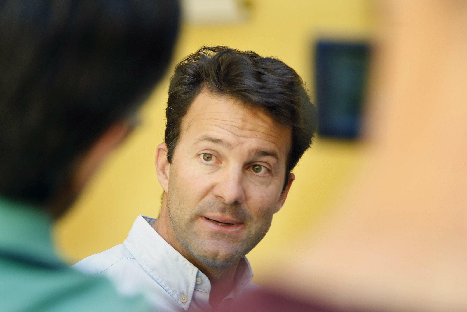 El portavoz de Ciudadanos, Carlos Pérez, esta mañana en el Ayuntamiento.