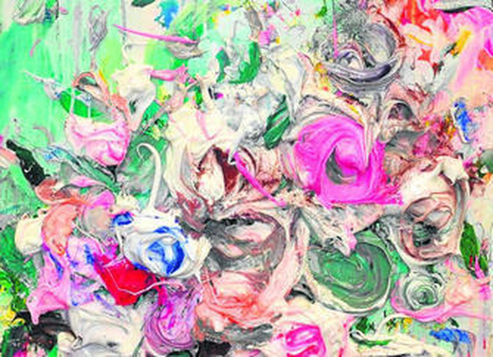 La obra titulada 'Flower White', realizada con técnica mixta sobre lienzo.