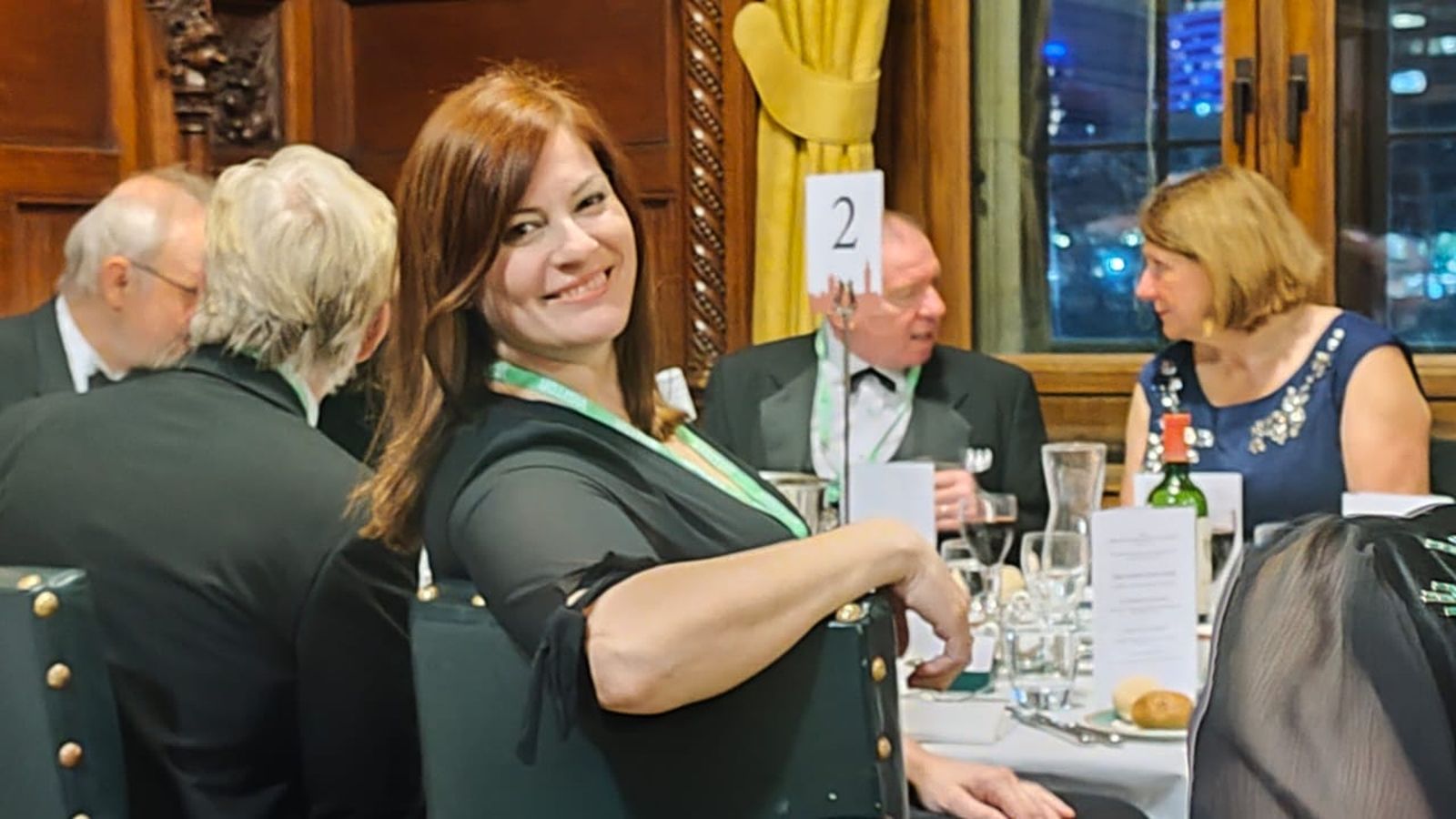 Margarita Lozano en la cena de gala que tuvo lugar en la Cámara de los Comunes de Londres.