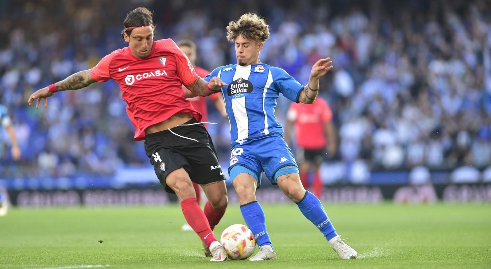Manu Farrando, durante el Deportivo-San Fernando de este curso.