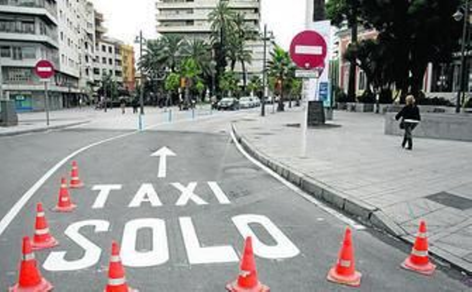 Nuevo carril habilitado para los taxis en la Alameda Sundheim. Nuevo carril habilitado para los taxis en la Alameda Sundheim.