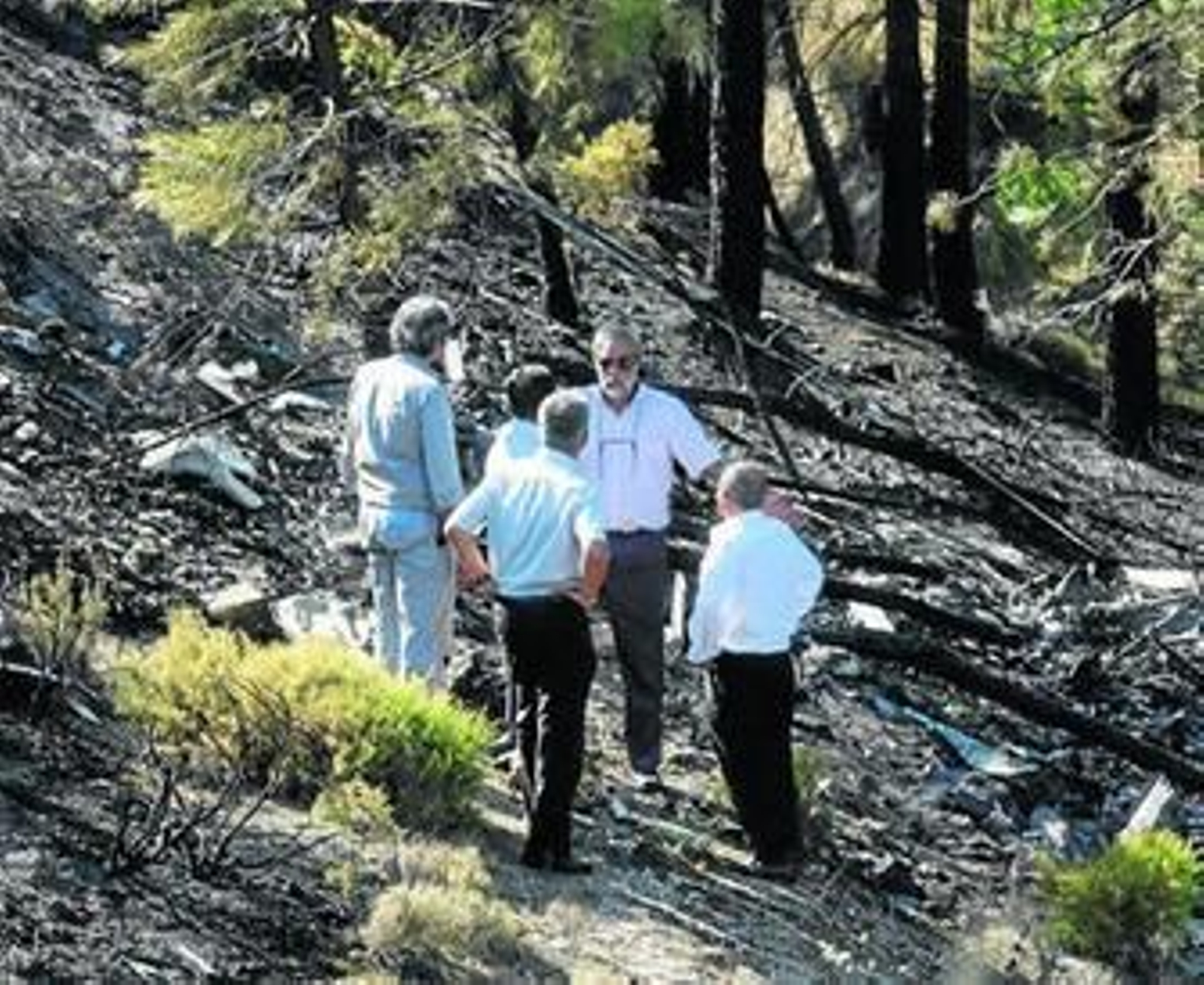 Imagen del lugar donde se estrelló el helicóptero el pasado lunes.
