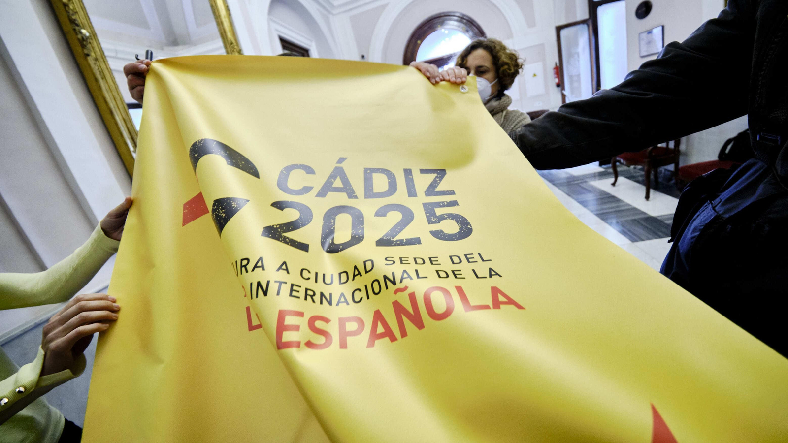 Banderola con el logotipo del Congreso de la Lengua.