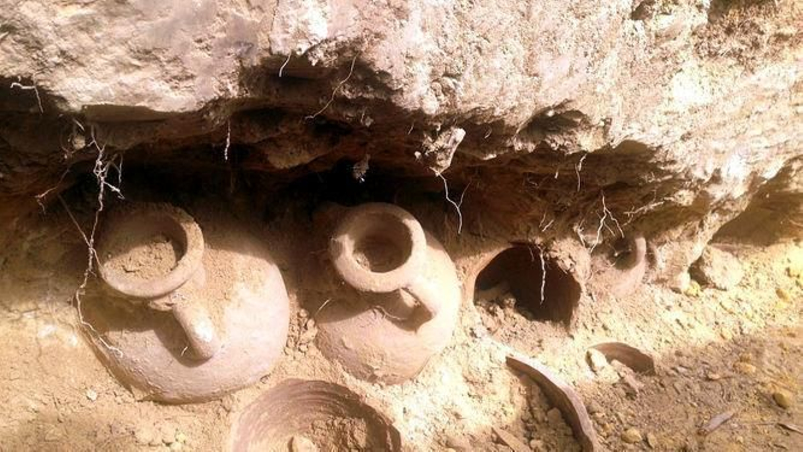 Las ánforas halladas en Tomares