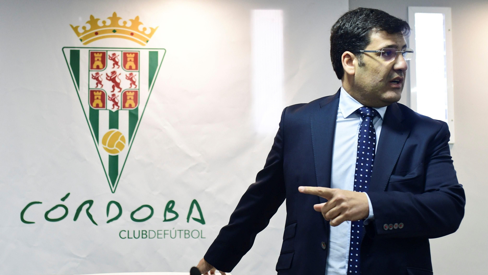 Jesús León, en una comparecencia en su etapa como presidente y propietario del Córdoba CF.