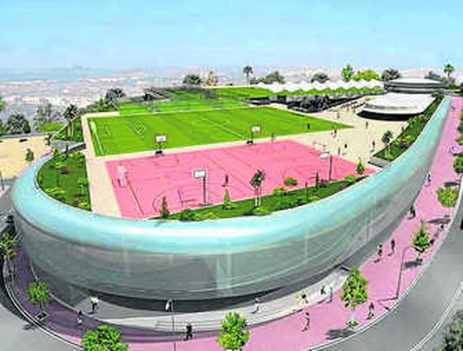 Exterior del Campo Municipal de Fútbol Juan Rojas.