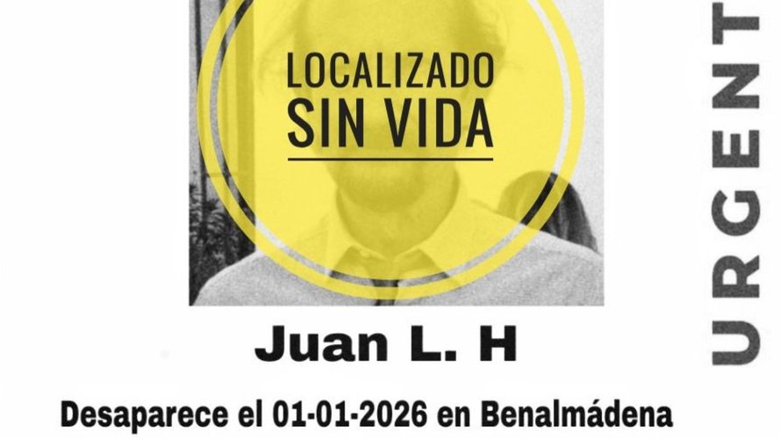 Cartel difundido por SOS Desaparecidos con la alerta desactivada