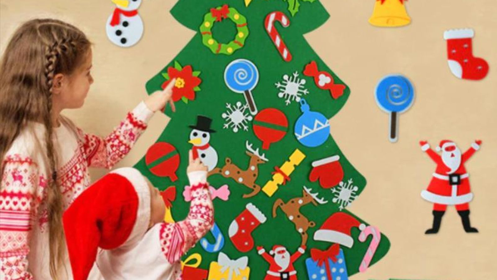 Árbol de Navidad de fieltro para niños