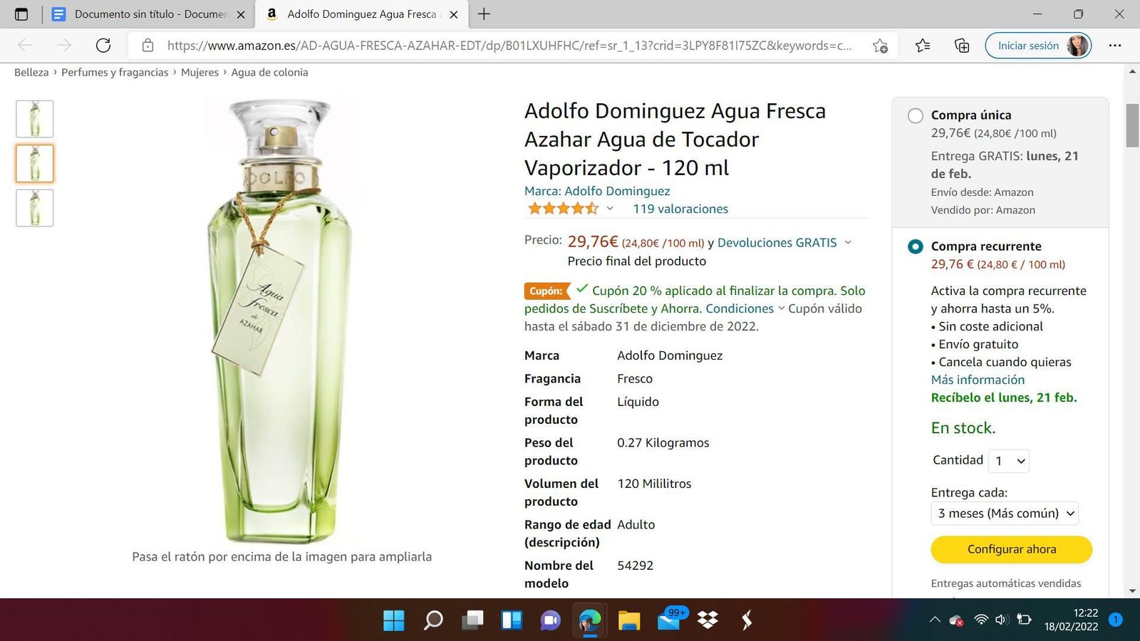 Agua fresca de Azahar