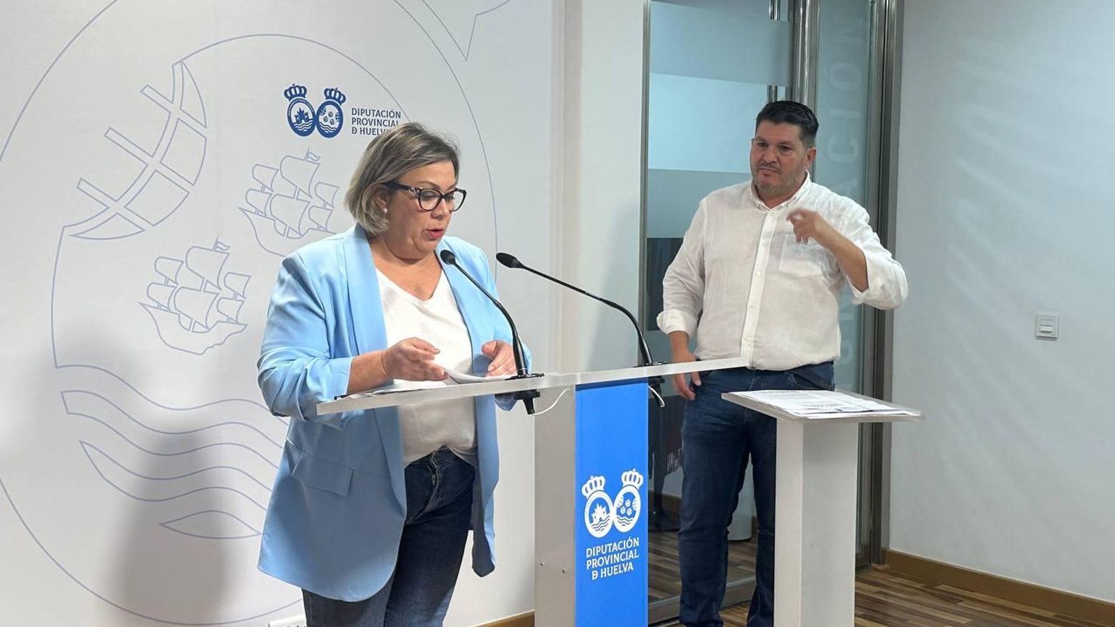 Mónica Rossi durante su intervención en la Diputación Provincial de Huelva. Mónica Rossi durante su intervención en la Diputación Provincial de Huelva.