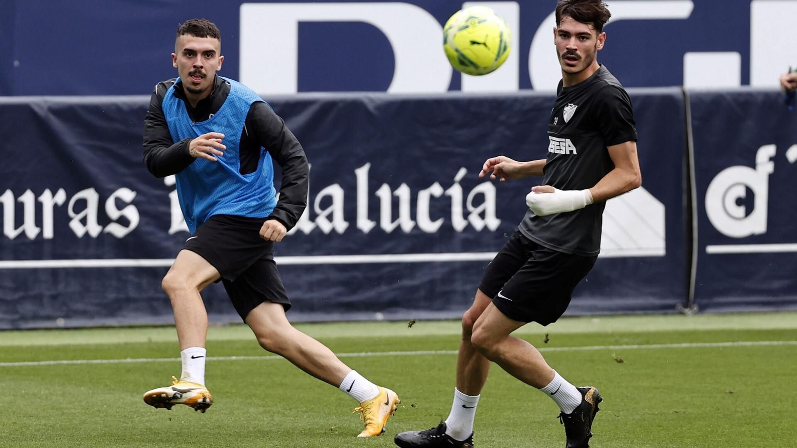 Entrenamiento del Málaga CF.