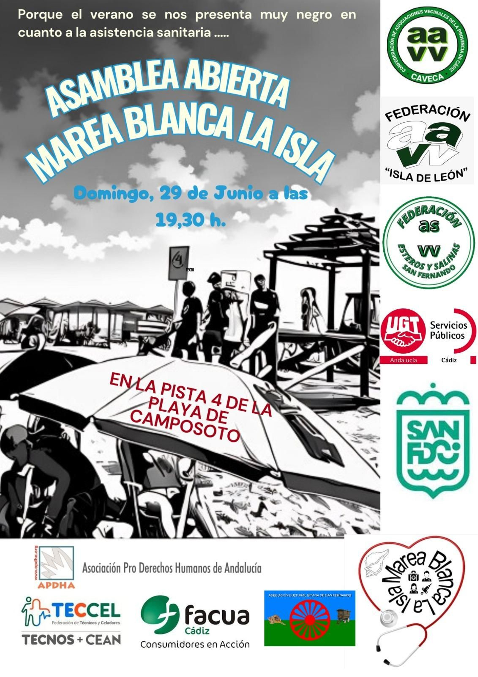 Cartel anunciador de la asamblea.