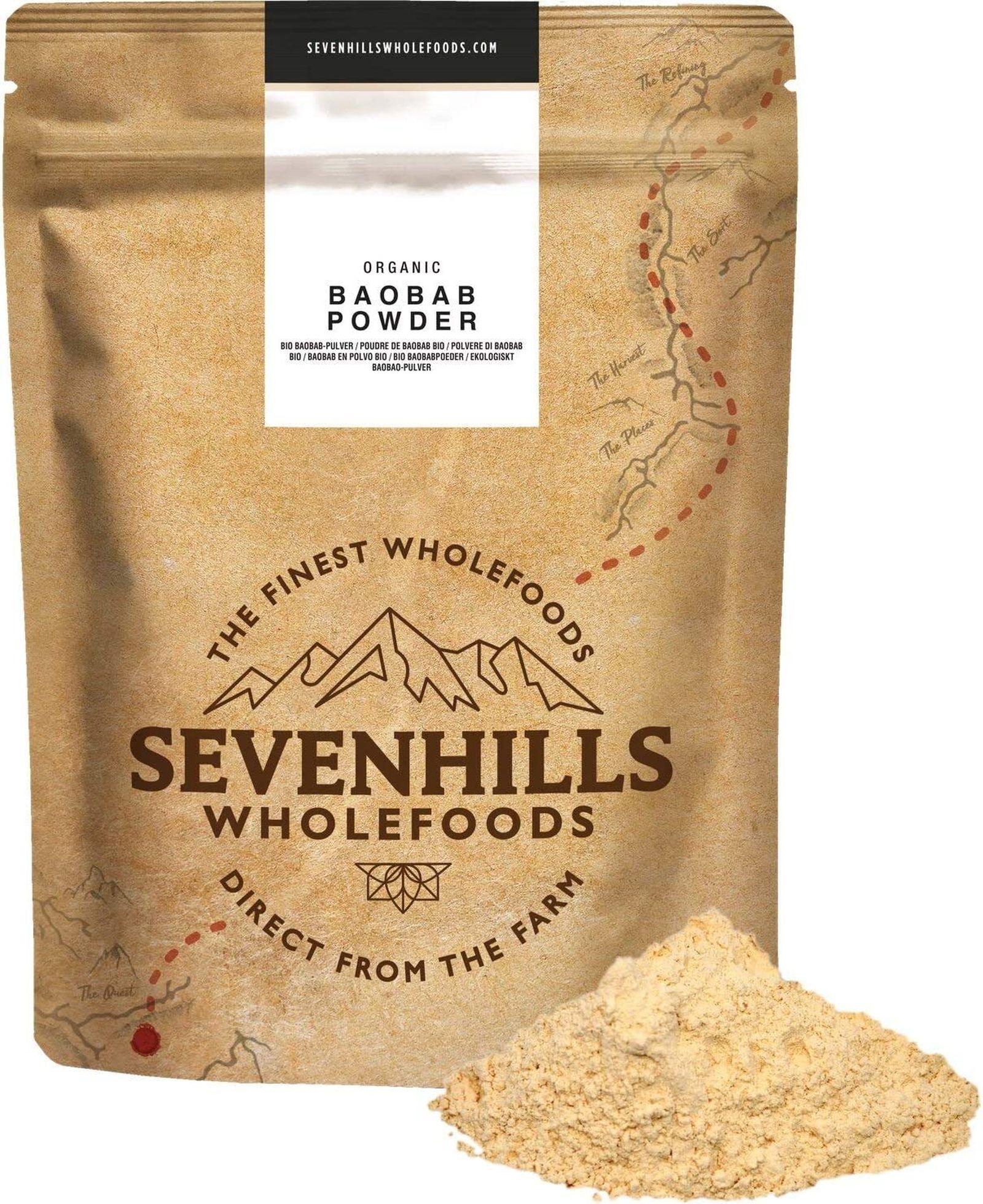 Polvo de Baobab orgánico de Sevenhills  wholefoods