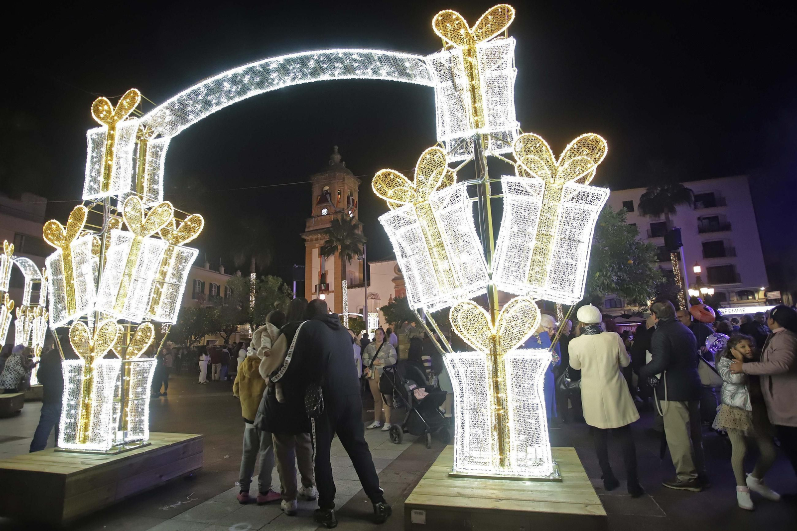La Plaza Alta, el pasado jueves, tras el encendido del alumbrado navideño.
