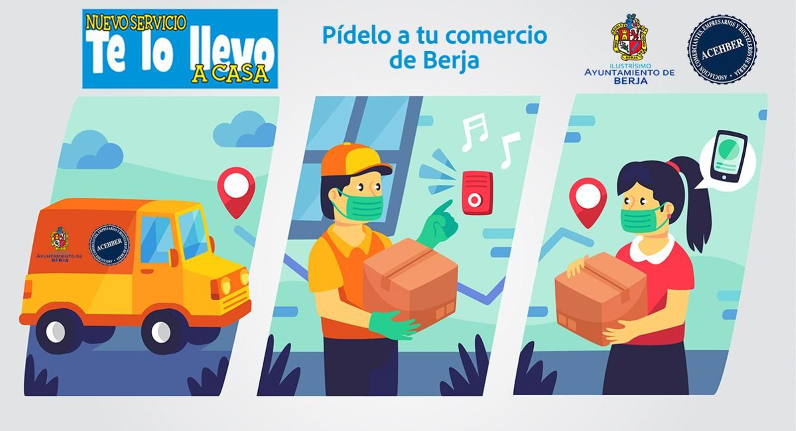 El Ayuntamiento de Berja y los comercios se unen para hacer entregas a domicilio.