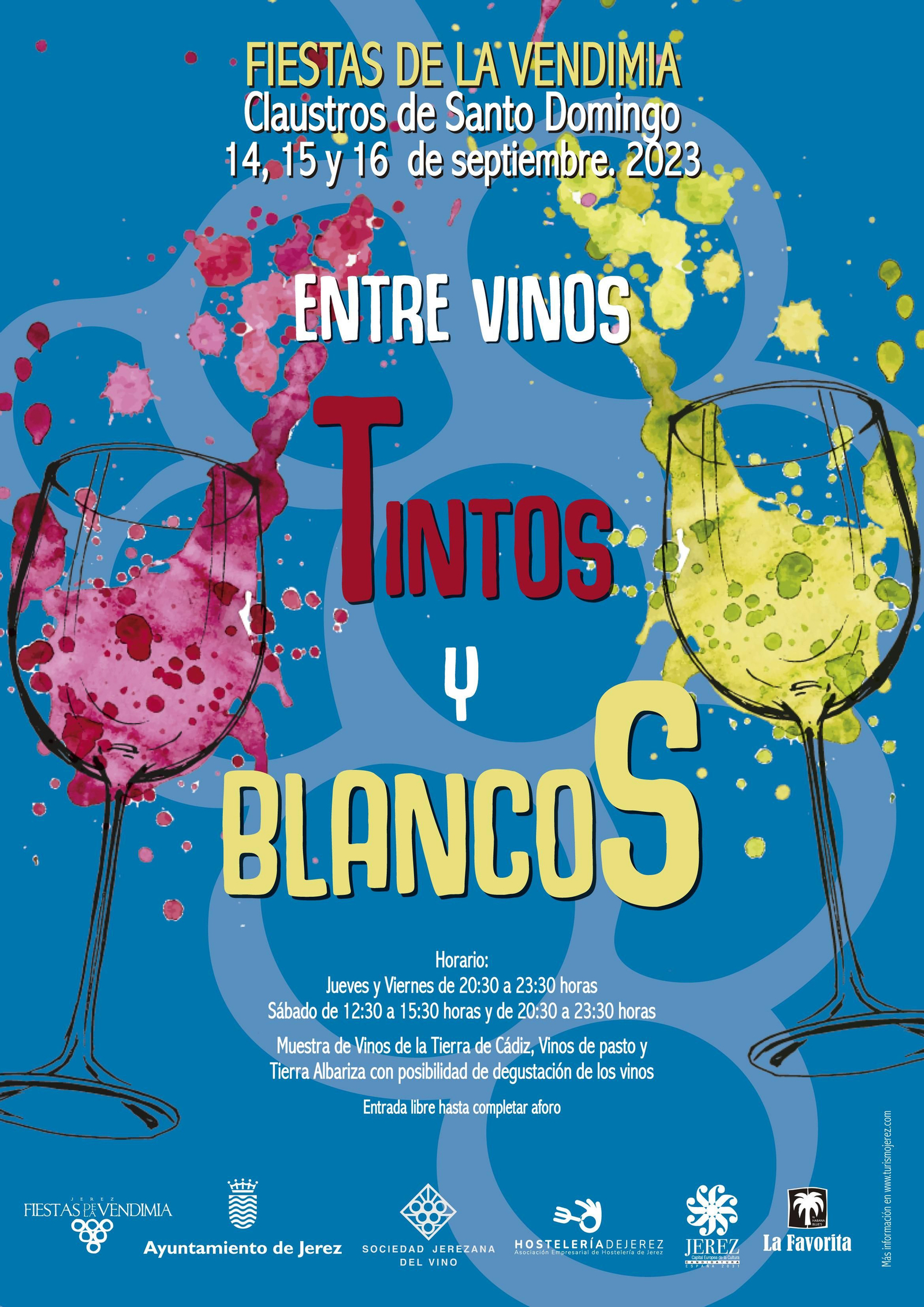 Detalle del cartel de la muestra 'Entrevinos, tintos y blancos'.