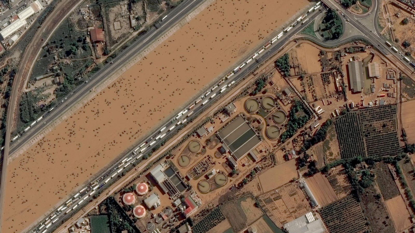 Una visual por satélite de la zona afectada por la DANA en Valencia