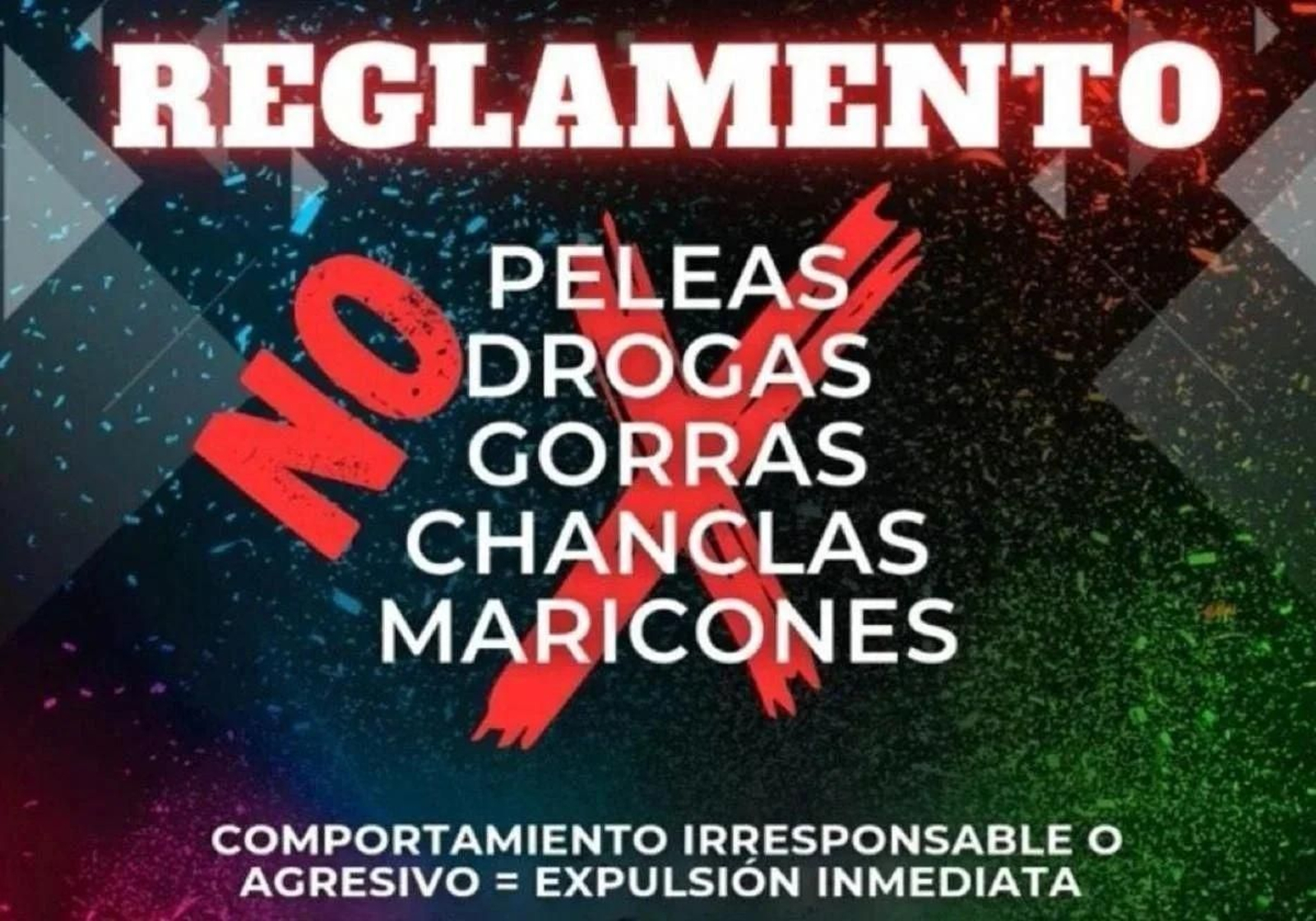Una imagen del cartel homófobo.