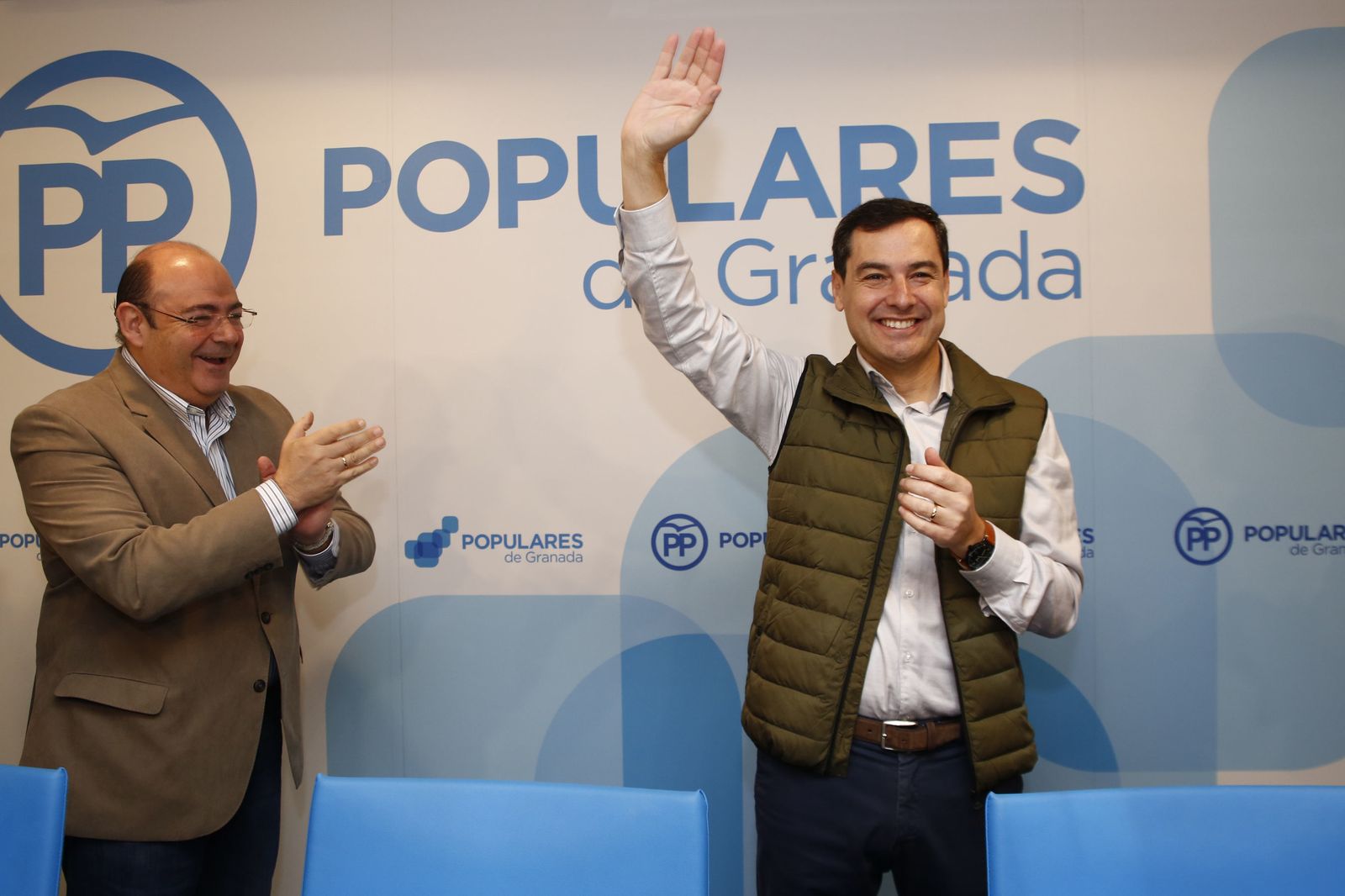 Juanma Moreno, el pasado jueves en la sede de los populares.