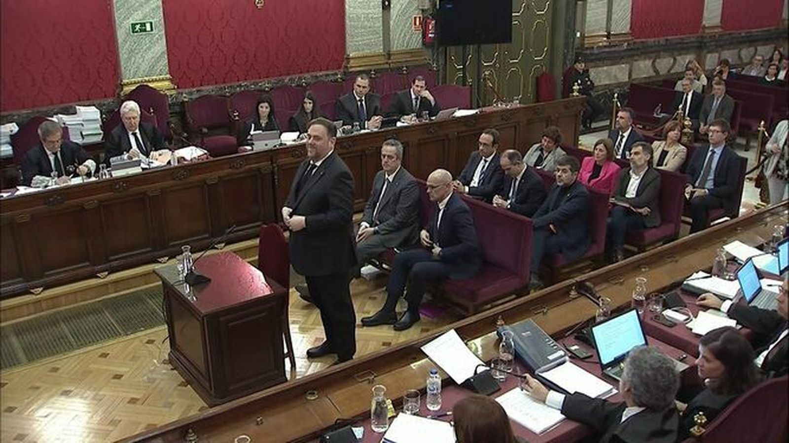 Junqueras y el resto de acusados en el juicio al procés
