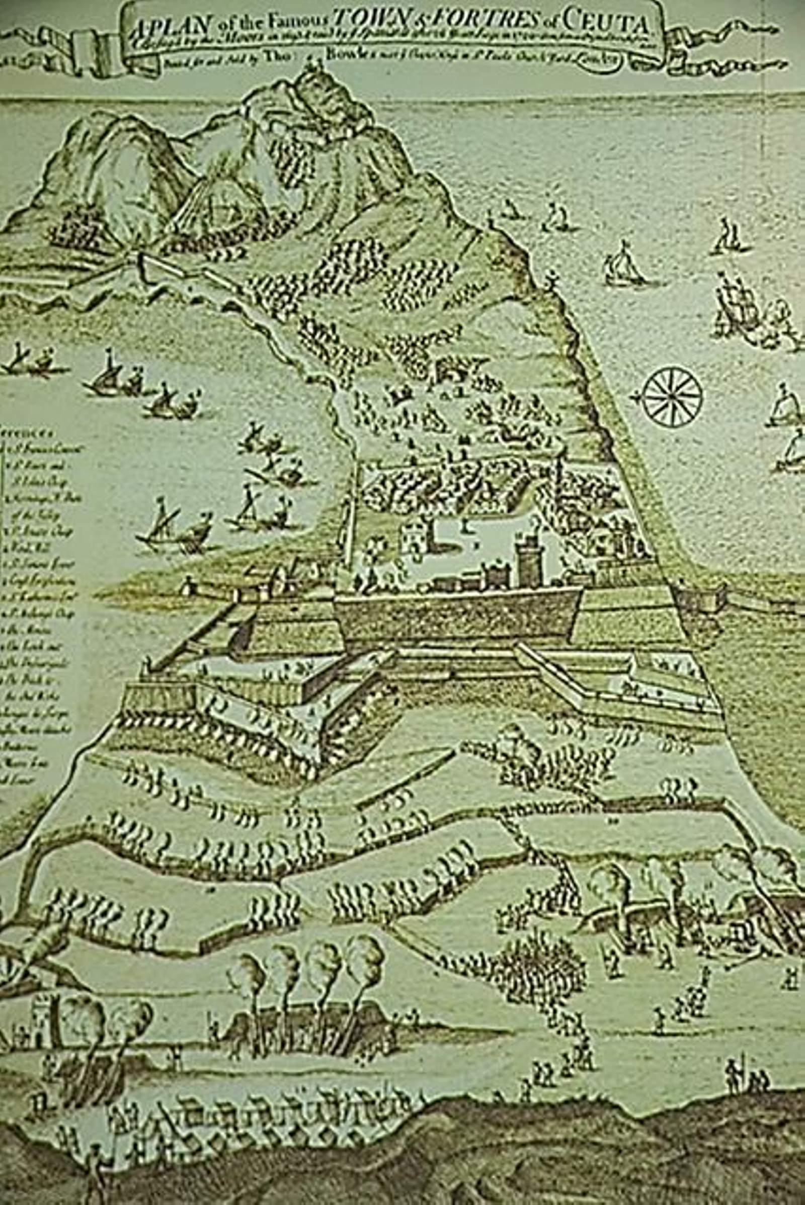 El asedio de 1694-1727 en todo su apogeo, visto desde las líneas marroquíes.