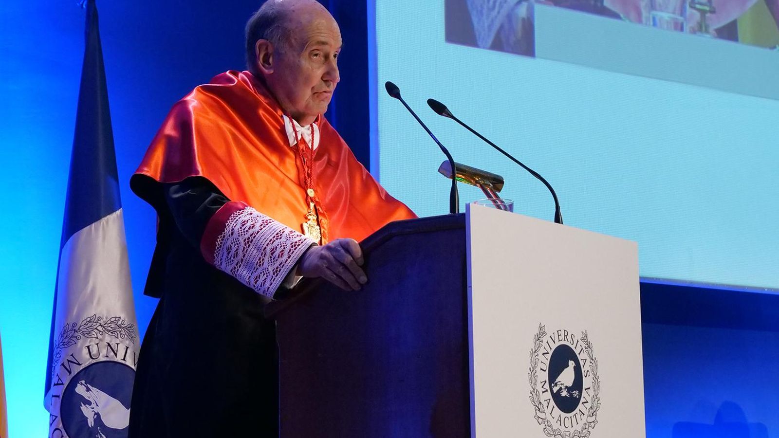 Miquel Roca i Junyent durante su discurso en la UMA.