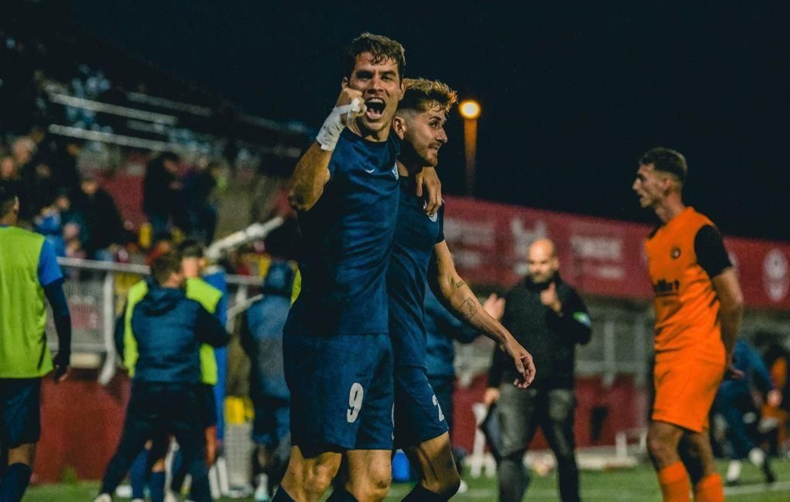 Chema Moreno celebra un gol con el Badalona Futur