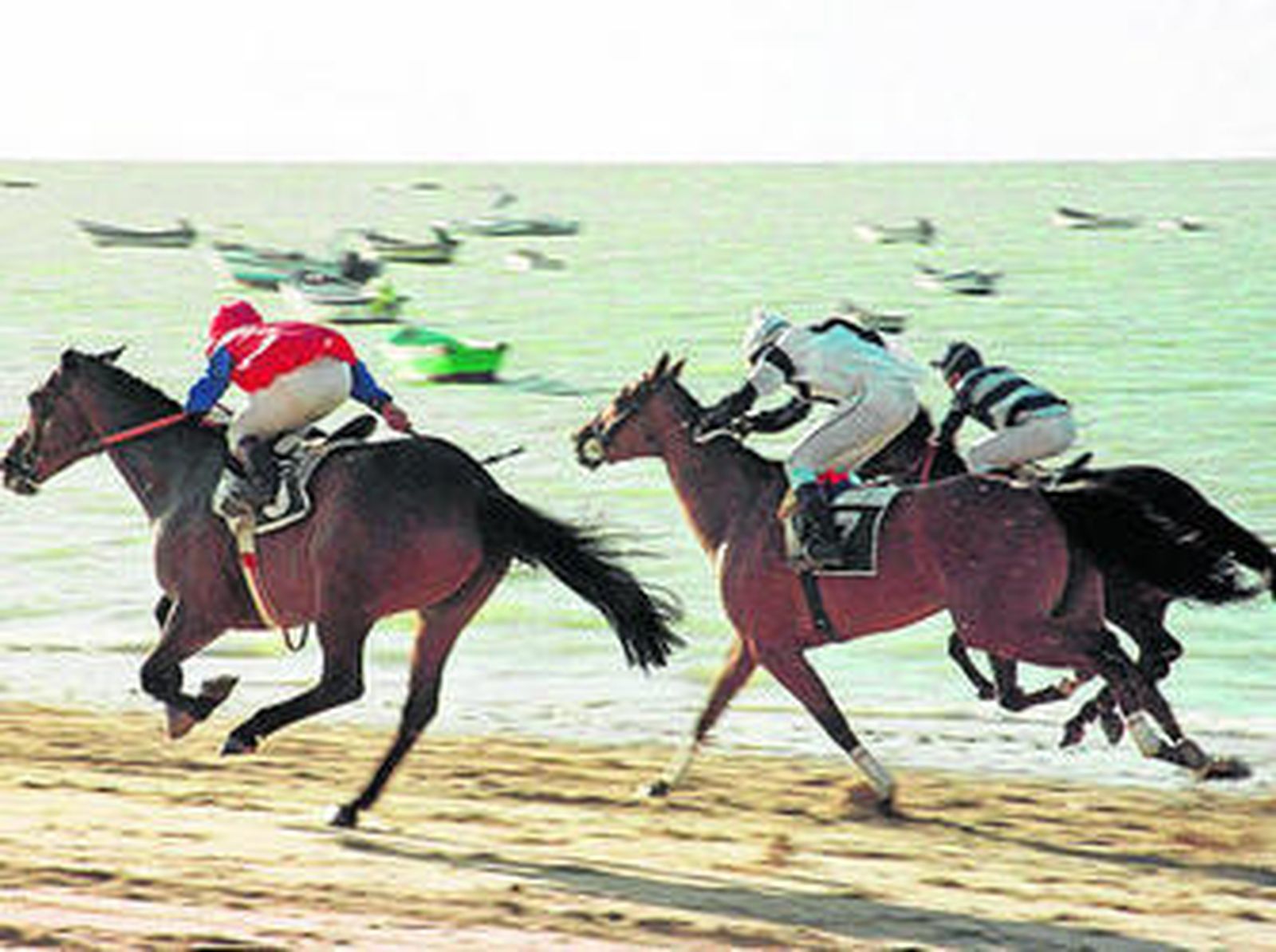 Carreras en la playa de Sanlúcar de Barrameda.