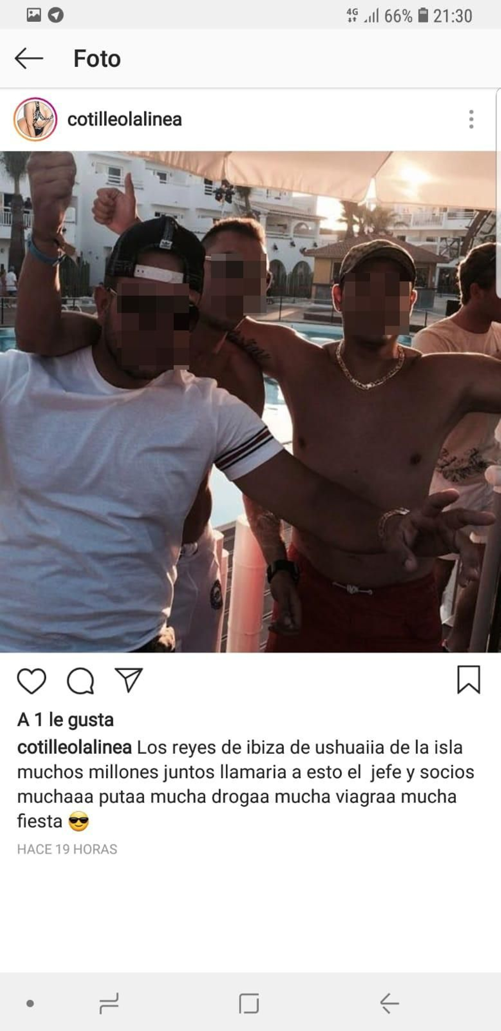 Capturas de las publicaciones que se hicieron en la cuenta de Instagran de @cotilleolalinea.