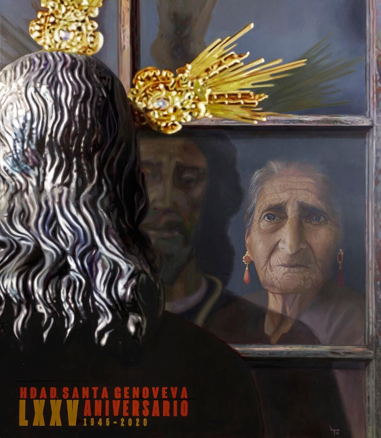 Cartel del 75 aniversario fundacional de Santa Genoveva.