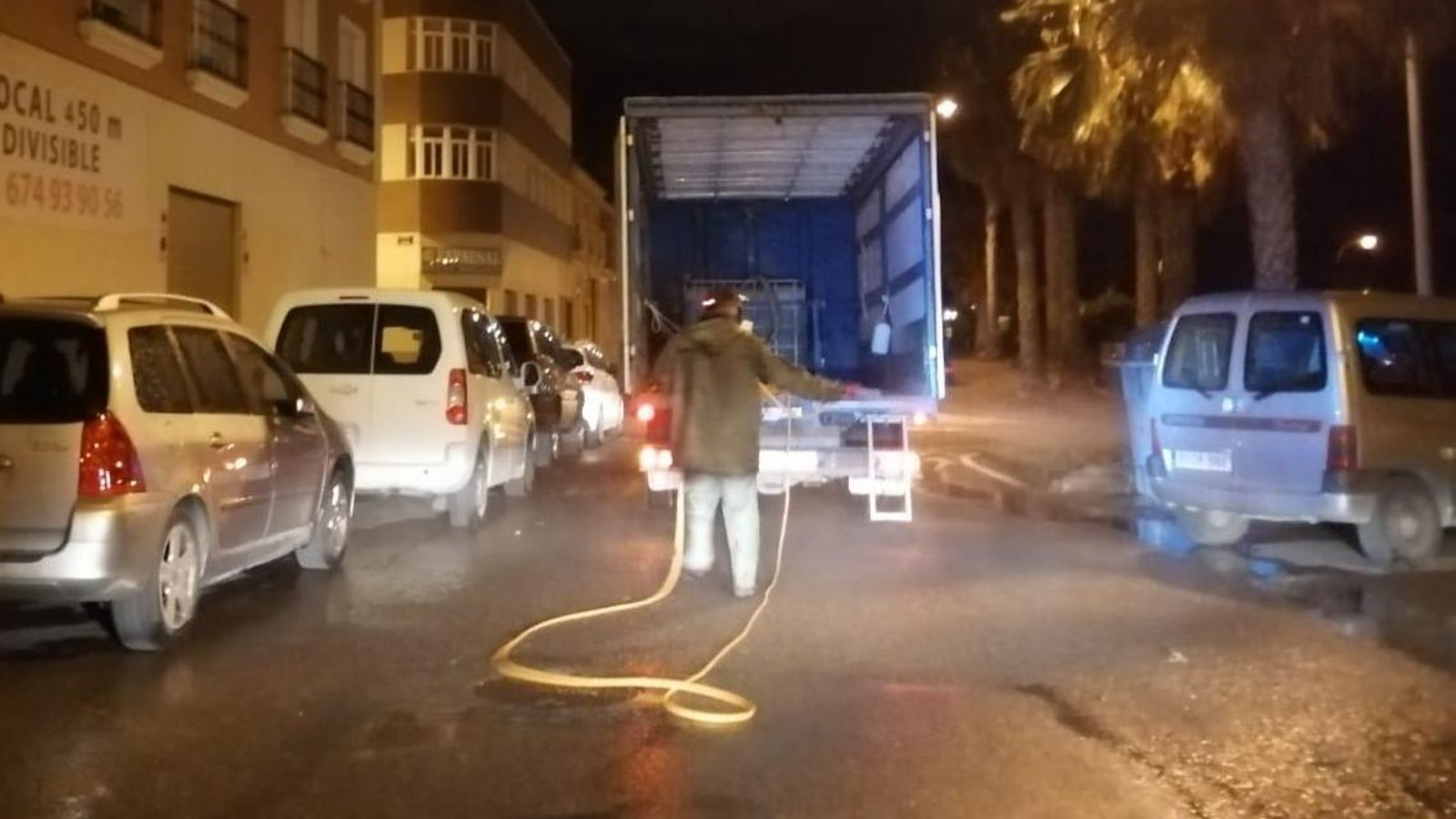 Fumigación realizada esta madrugada.