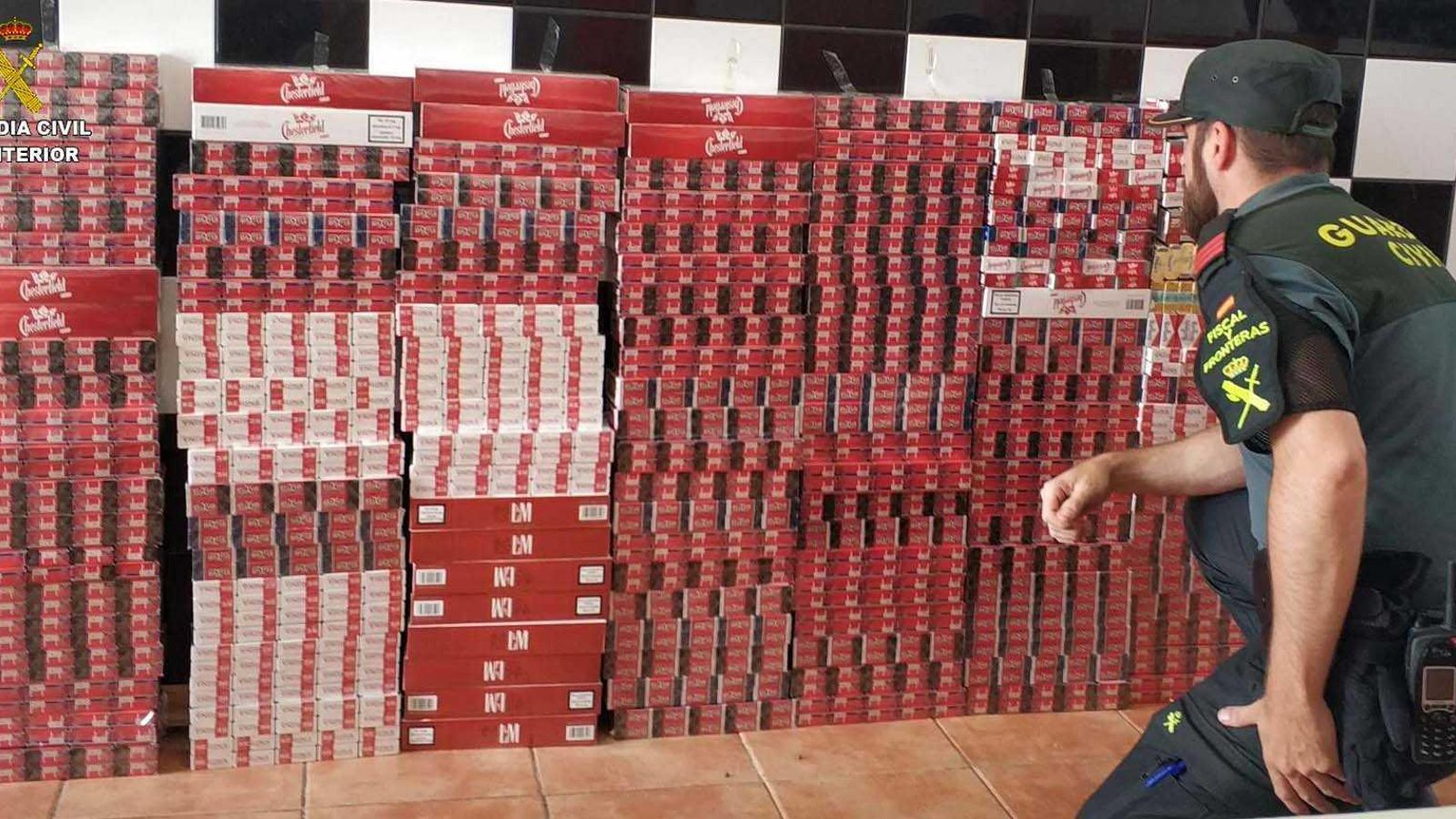 Tabaco de contrabando decomisado por la Guardia Civil.