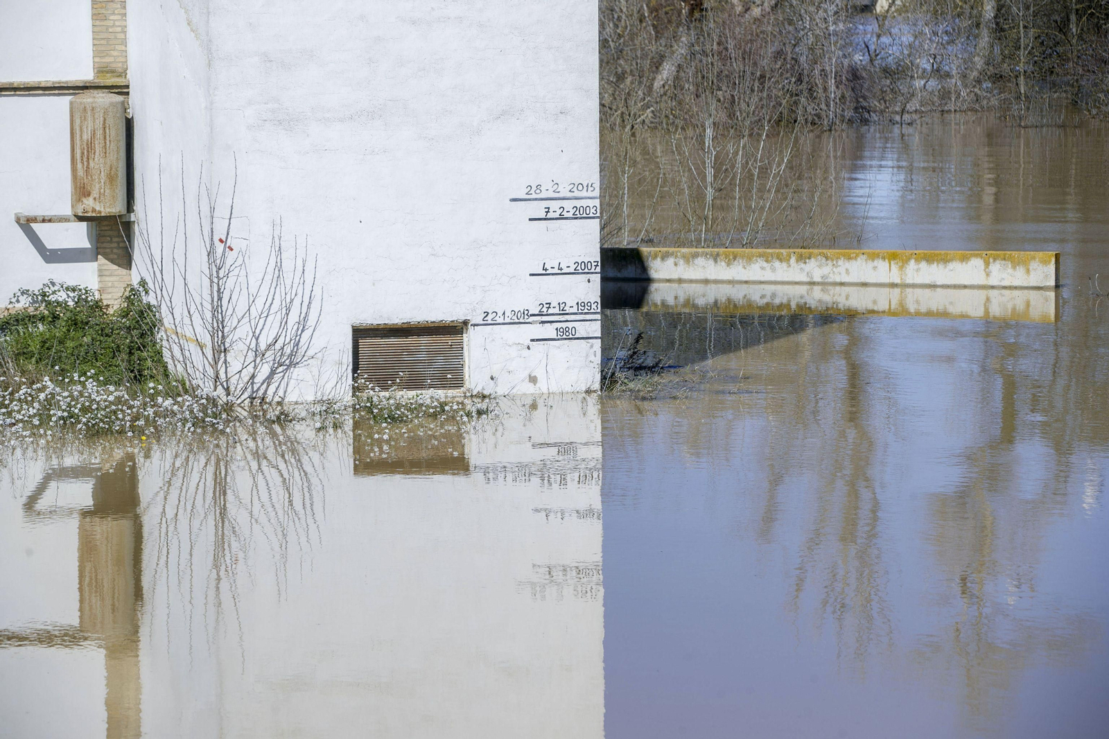 Imágenes de la crecida del río Ebro a su paso por Zaragoza