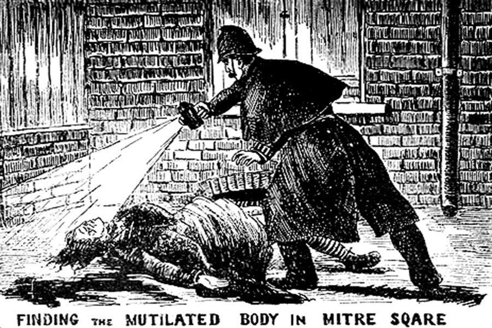 El hallazgo del cuerpo de Catherine Eddowes, una de las víctimas de Jack el Destripador.