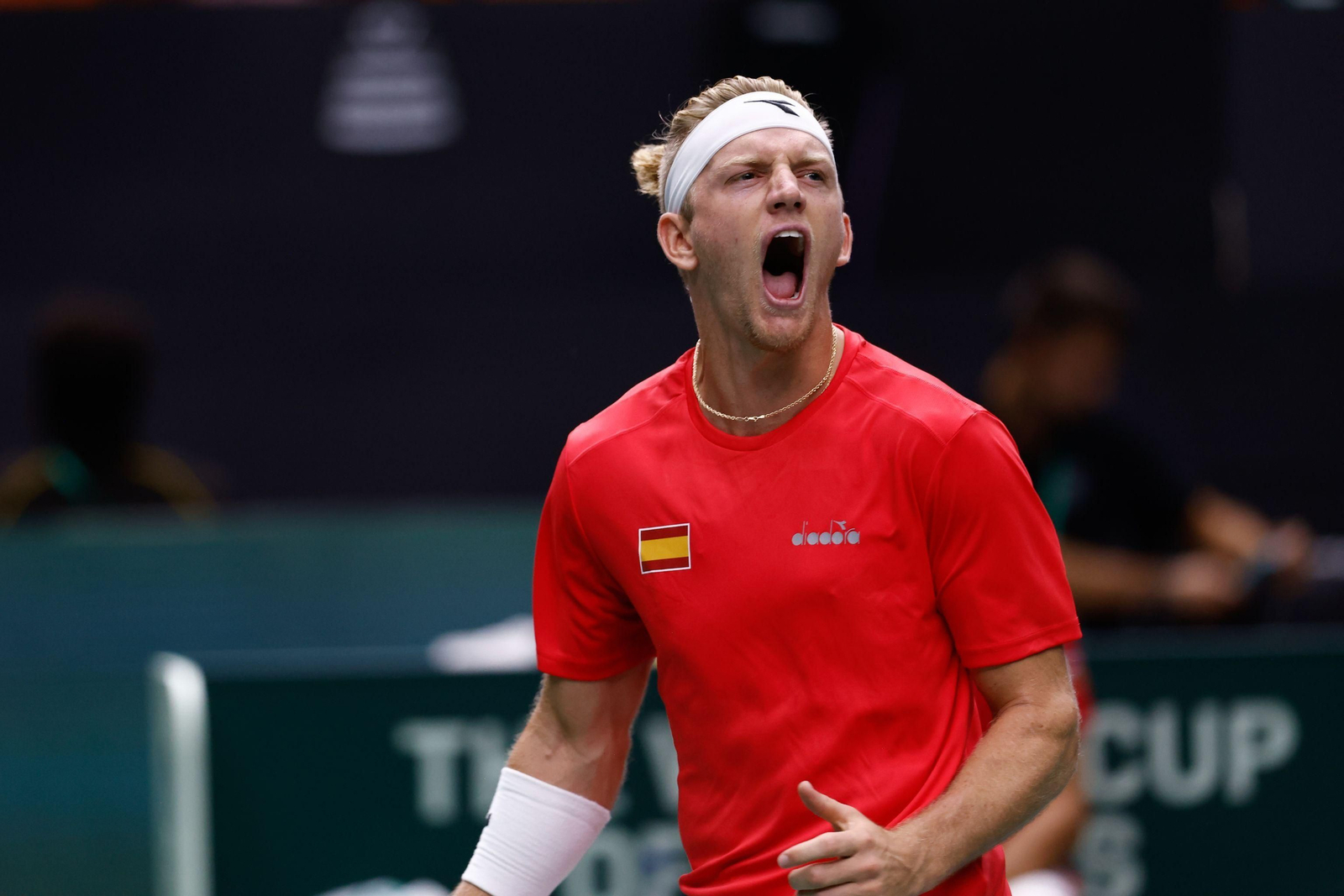 Davidovich celebra un punto en Valencia.