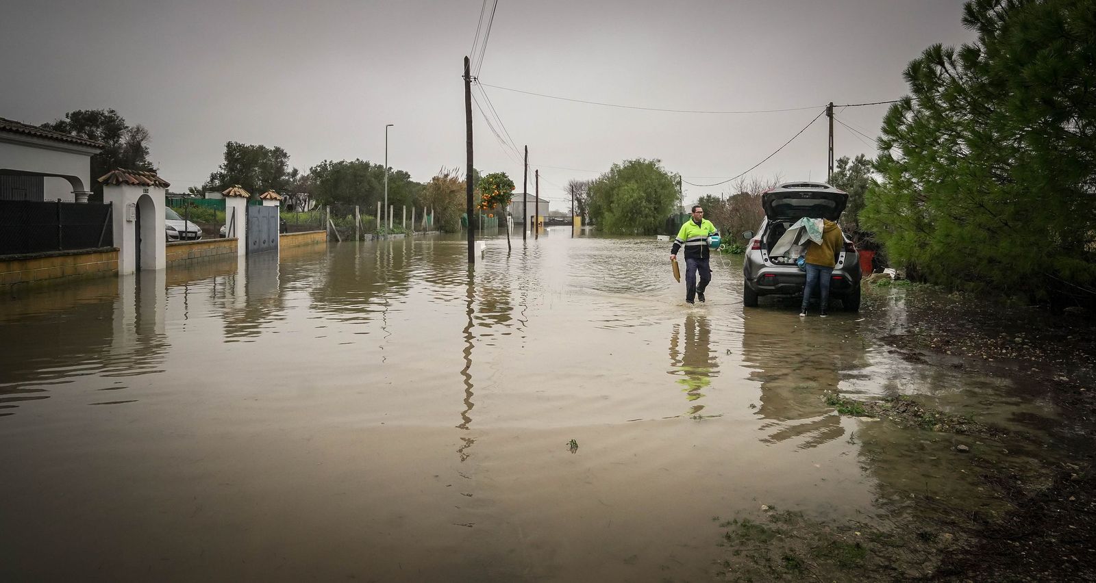 Imágenes de las graves consecuencias de la crecida del rio Guadalete en la zona rural de Jerez