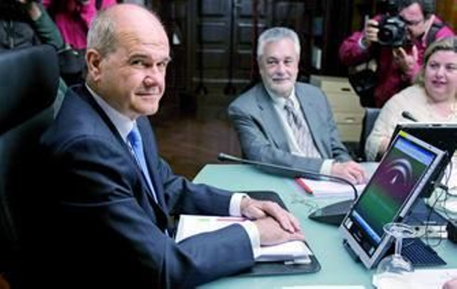 Chaves y Griñán, ayer en el Consejo de Gobierno.