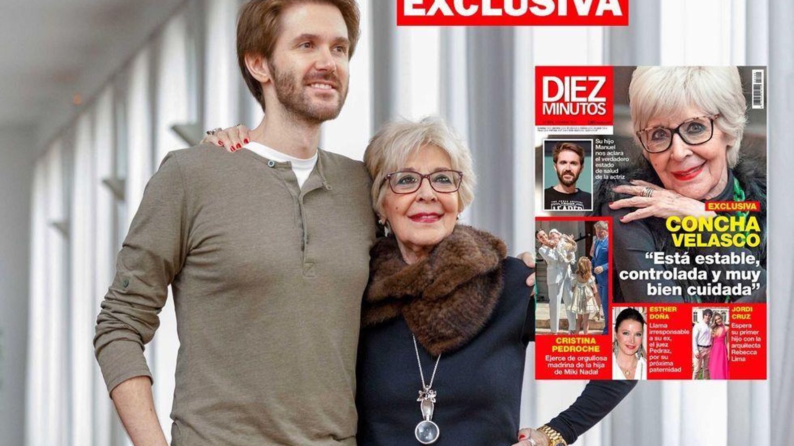 Manuel Velasco y su madre en la portada de 'Diez Minutos'