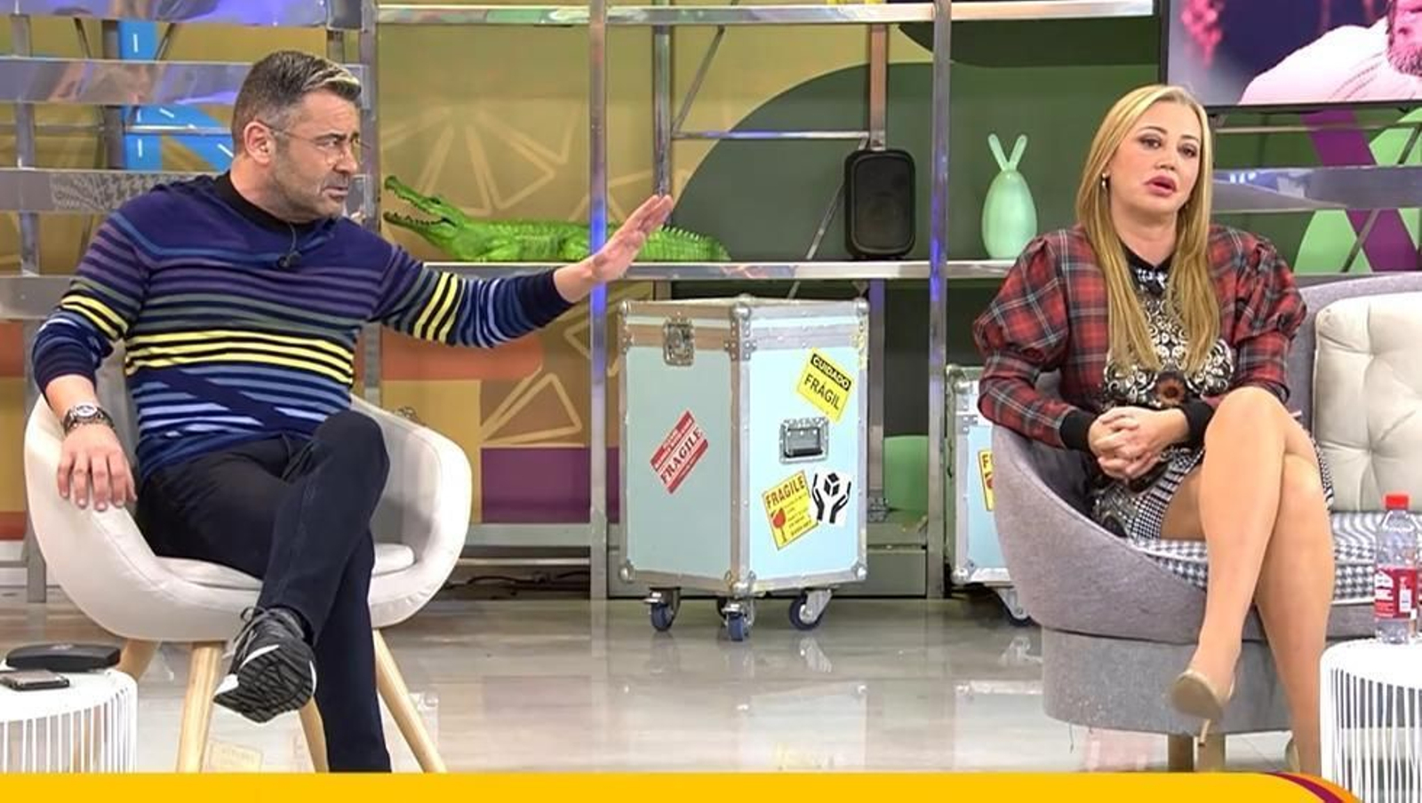 Jorge Javier y Belén Esteban, en un momento de su discusión en directo.
