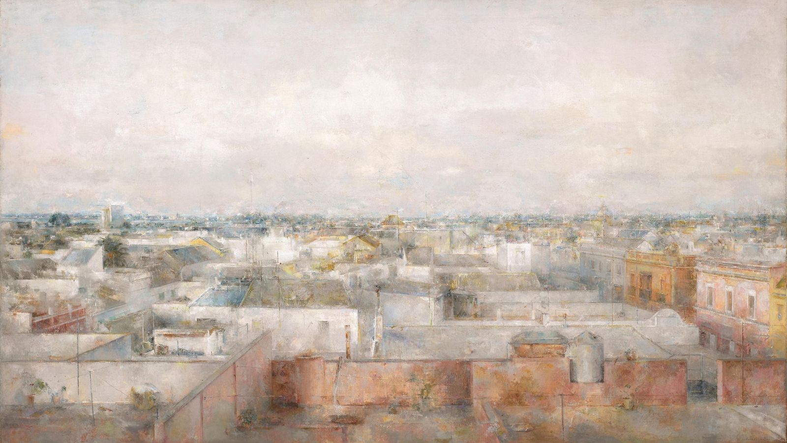 Una de las vistas de Sanlúcar de Barrameda que pintó desde el estudio de la calle Bolsa.